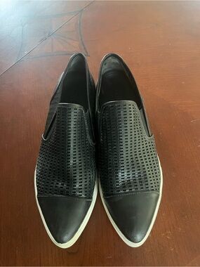 Vince Black 🖤 Perforated Leather Slip-On Flats